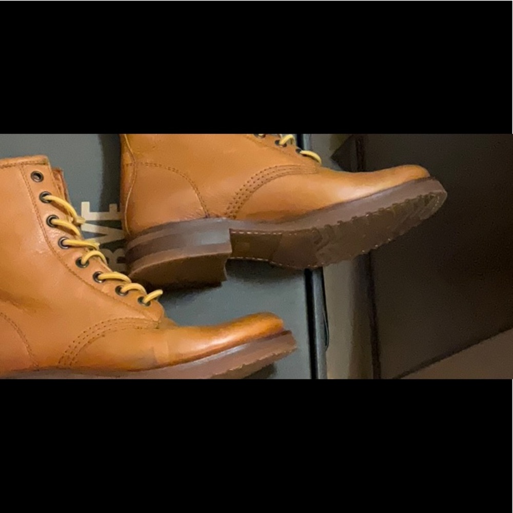 Frye Tan Caramel Leather Veronica Flex Combat Boots size 5.5 - Picture 14 of 14